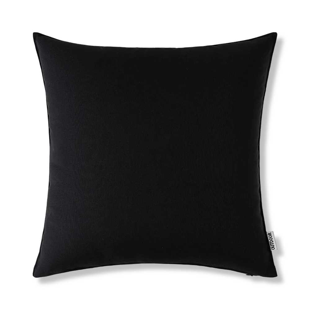 Housse de coussin 45x45 cm rustique, déperlante, pour jardin ensoleillé ou terrasse ombragée.
