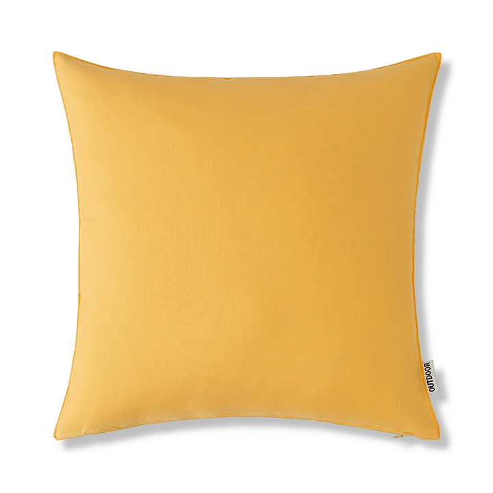 Ensemble de housses de coussin 45x45 cm déperlantes, style lin rustique, pour harmonie extérieure.