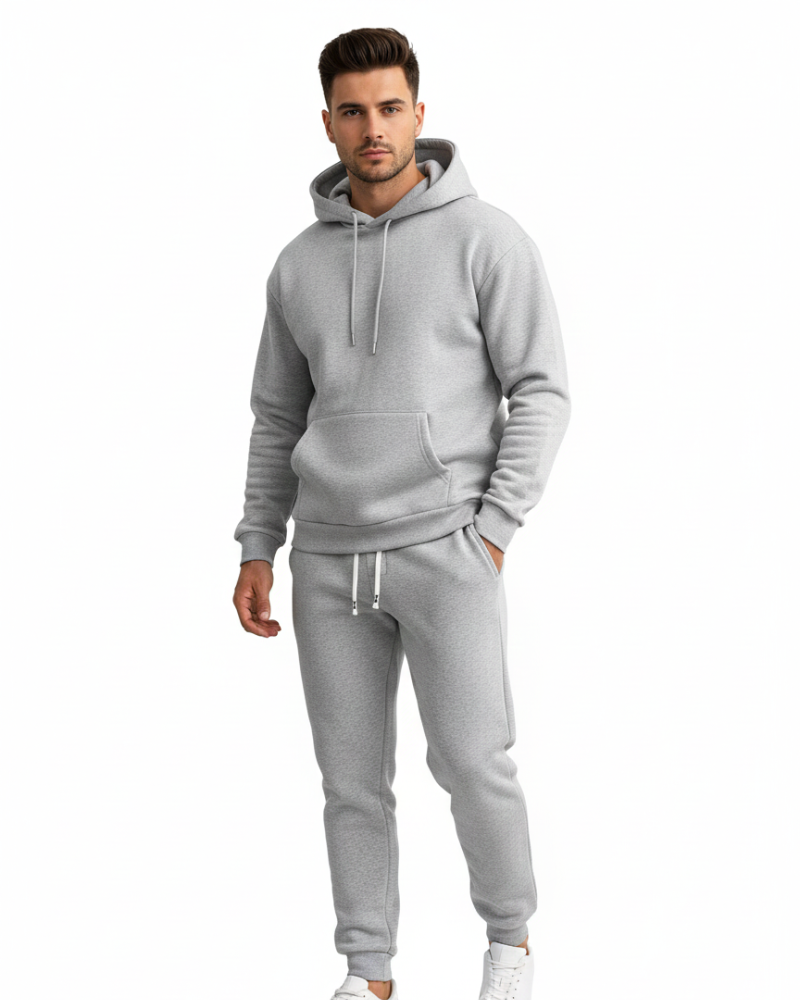 Ensemble sport homme athlétique hoodie & jogging. Confortable, idéal pour streetwear, détente ou sport quotidien.