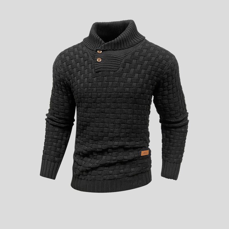 Pull thermique tricoté pour homme, style élégant, parfait pour l'hiver et l'automne. Chaud et confortable.