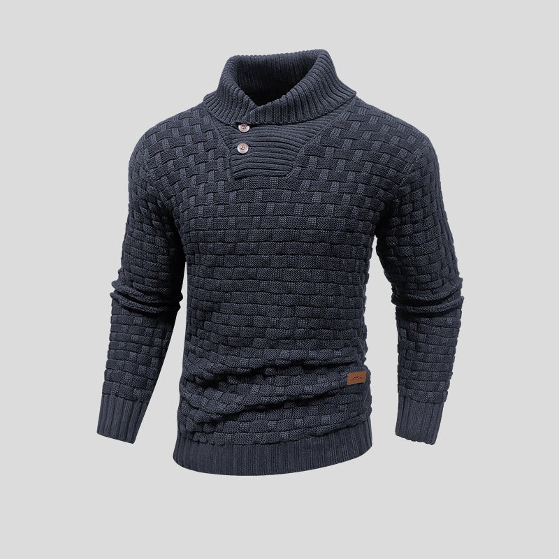 Look décontracté élégant avec ce pull tricoté thermique pour homme. Chaud et parfait pour l'automne-hiver.
