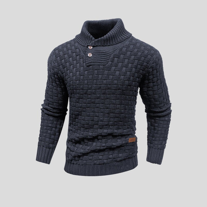 Look décontracté élégant avec ce pull tricoté thermique pour homme. Chaud et parfait pour l'automne-hiver.