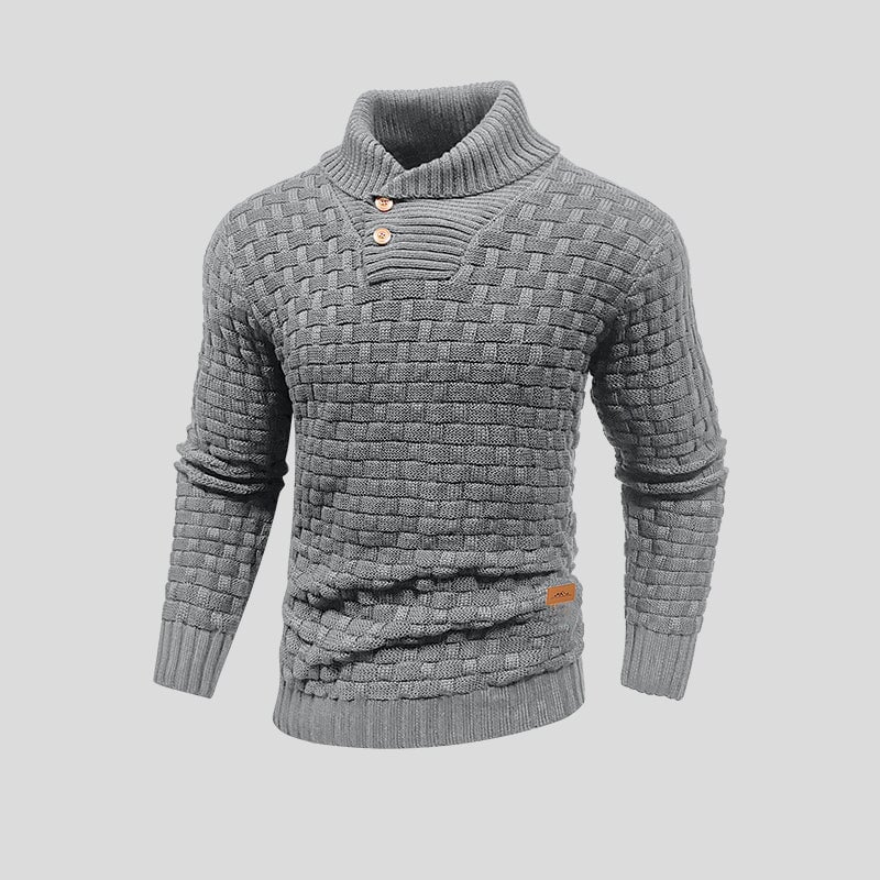 Pull élégant pour homme, tricot thermique confortable, essentiel pour la mode automne-hiver.