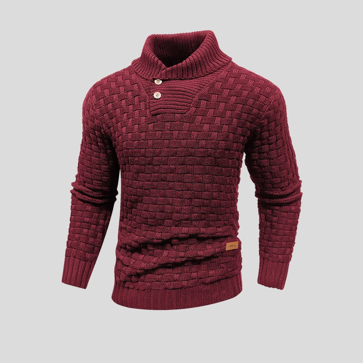 Pull homme en tricot fin, offrant chaleur thermique et grand confort. Idéal pour les journées froides d'hiver.