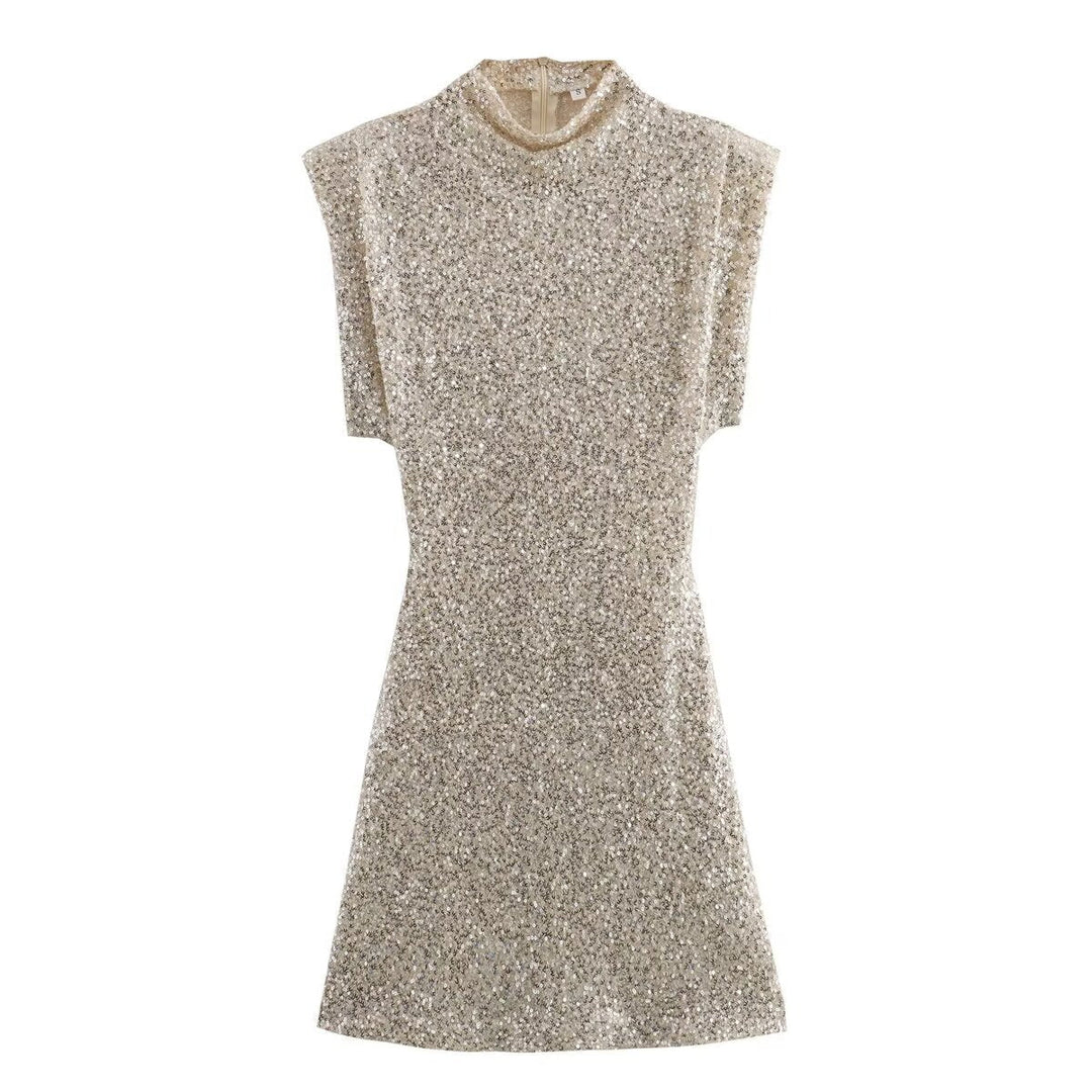 Robe femme élégante et pailletée, une option de mode festive confortable pour vos célébrations.