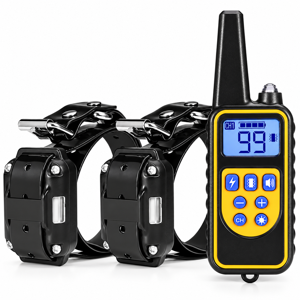 Collier de dressage chien étanche 800m pour entraînement extérieur. Idéal pour chiot ou grand chien.