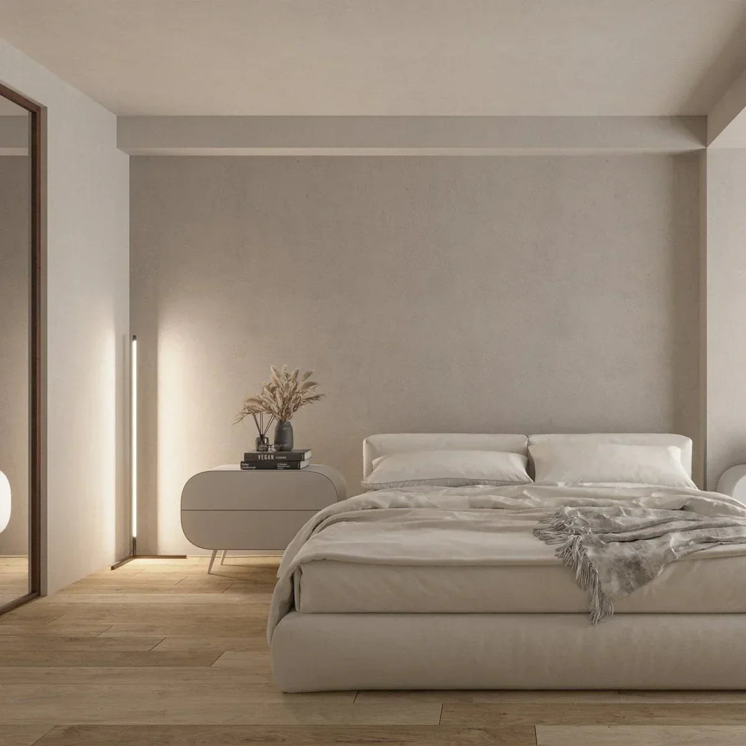 Lampe LED sur pied au design slim et économe en énergie, idéale pour salon, offre lumière d'ambiance.