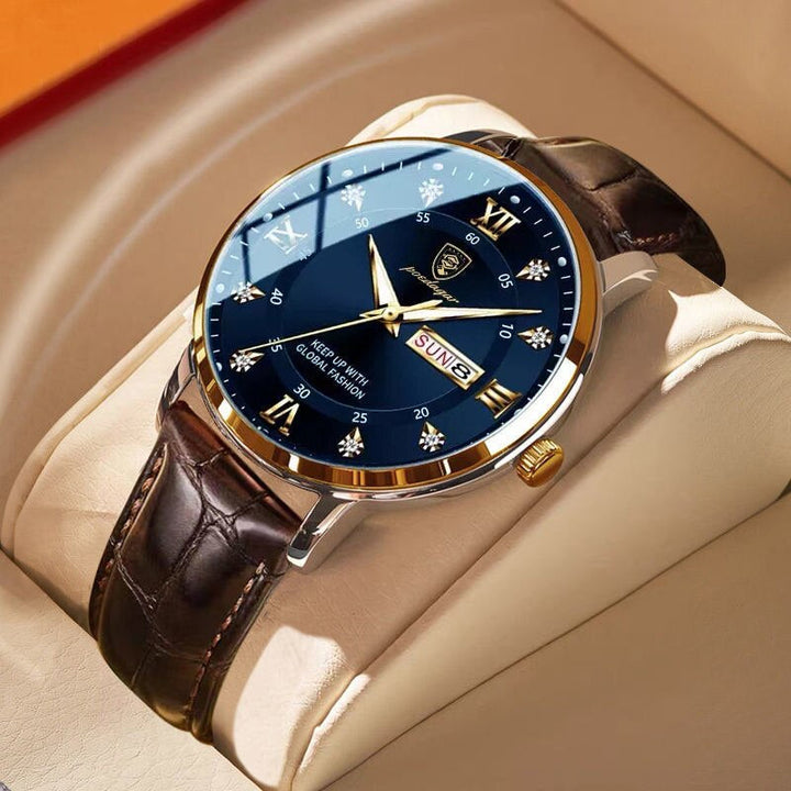 Cadeau homme idéal : montre classique en acier inoxydable, lumineuse et étanche. Accessoire élégant.