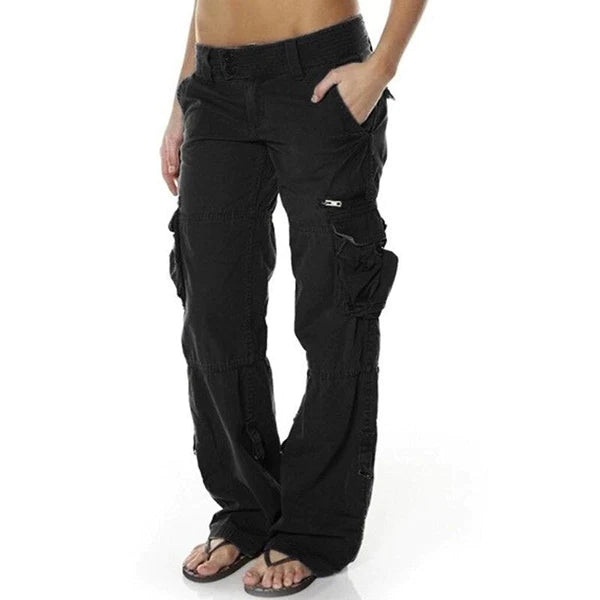 Pantalon cargo léger femme Véra, couleur kaki, pour un style urbain décontracté et confortable.