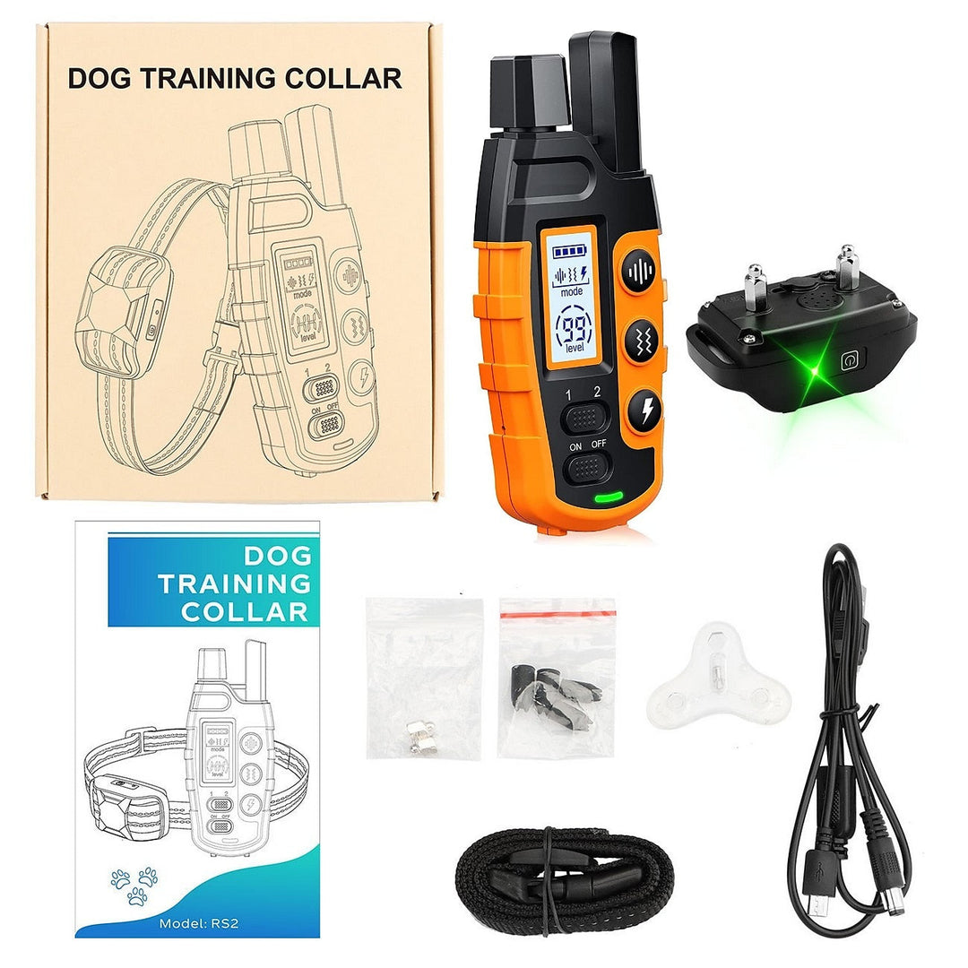 Collier de dressage étanche et rechargeable, facile à utiliser pour un contrôle efficace du chien.
