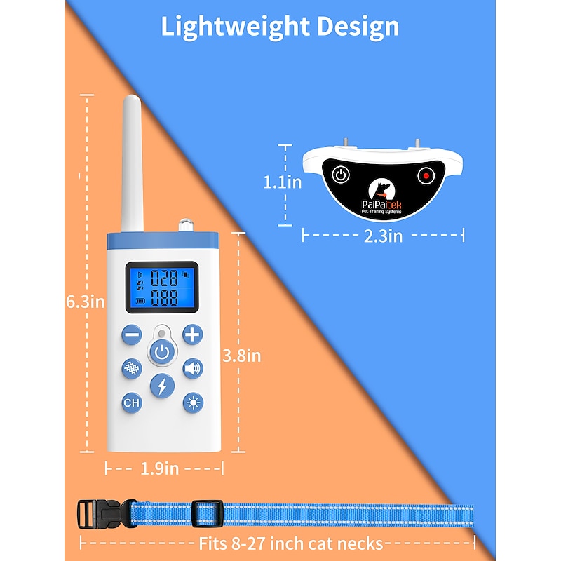 Télécommande intuitive pour collier de dressage de chat, facilitant l'entraînement et l'anti-miaulements.