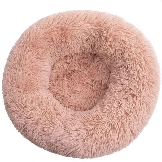 Coussin chien anti-stress en peluche, lavable, pour un sommeil réparateur et une détente profonde.