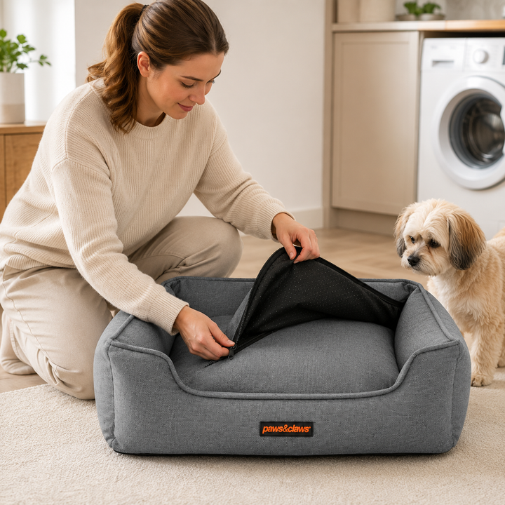 Lit orthopédique moelleux pour chien, combinant douceur et soutien articulaire ciblé grâce à sa mousse mémoire.