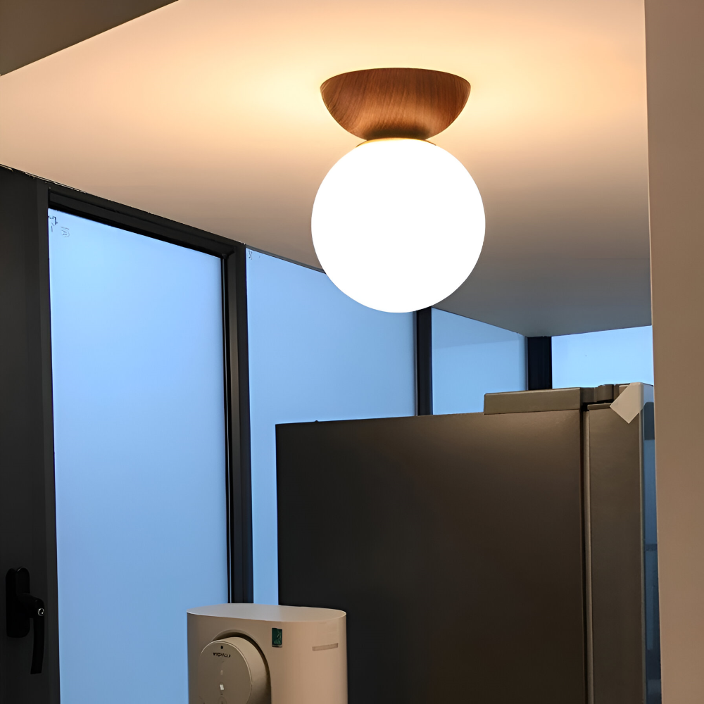 Lustre LED Perle suspension japonaise, design moderne, éclairage intérieur élégant.