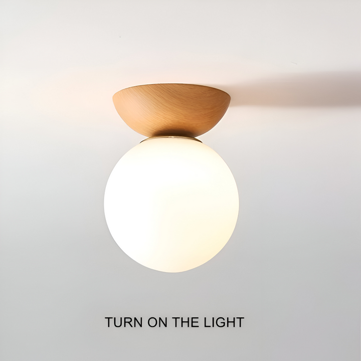Suspension LED Perle, style japonais, luminaire de plafond pour une lumière douce et zen.