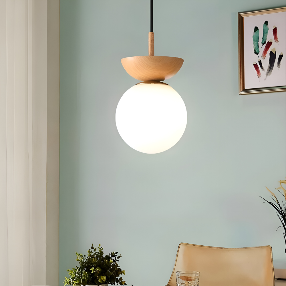 Suspension LED Perle, design moderne japonais, luminaire pour éclairage intérieur stylé.
