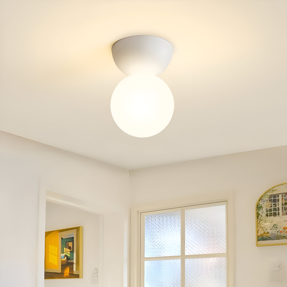 Lampe suspendue Perle LED, style japonais épuré, éclairage moderne économie d'énergie.
