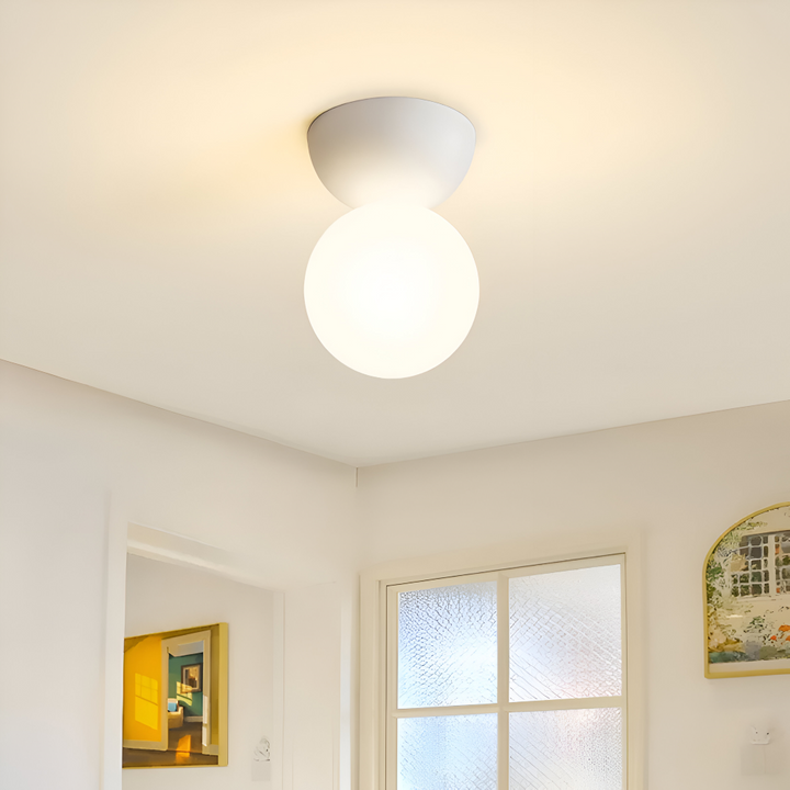 Lampe suspendue Perle LED, style japonais épuré, éclairage moderne économie d'énergie.