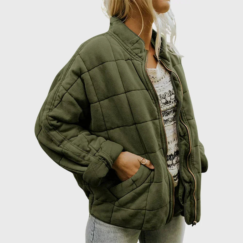 Veste matelassée légère pour femmes, style décontracté, parfaite printemps-automne.