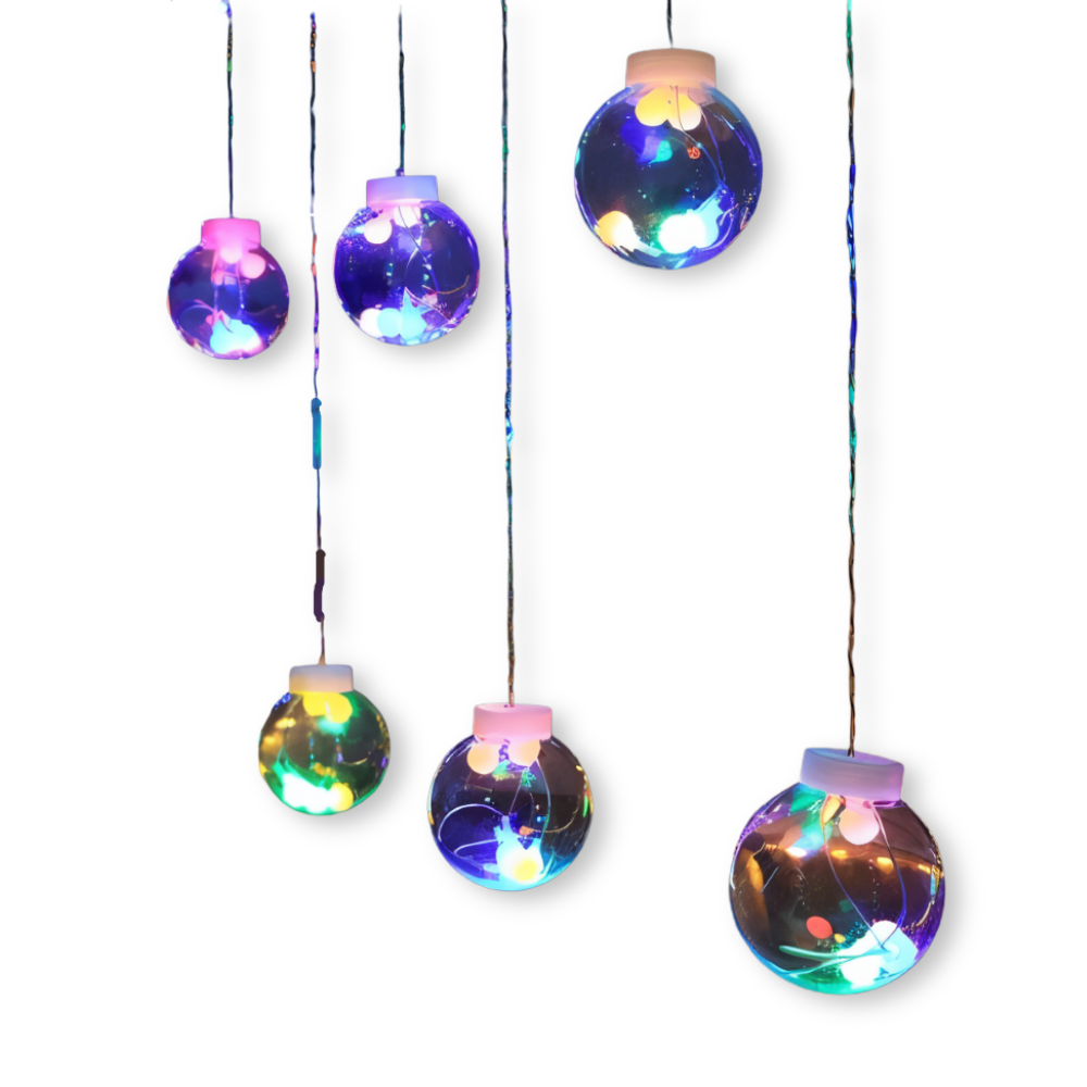 Guirlande solaire LED, boules lumineuses pour terrasse. Éclairage d'ambiance étanche.