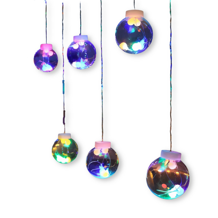 Guirlande solaire LED, boules lumineuses pour terrasse. Éclairage d'ambiance étanche.