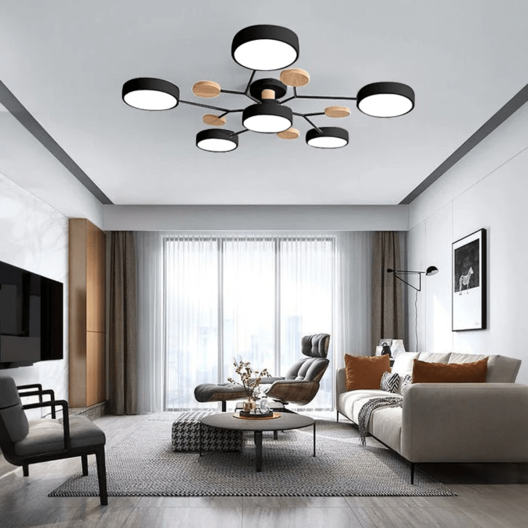 Décoration lumineuse avec ce plafonnier LED rond, luminaire moderne qui sublime votre intérieur.