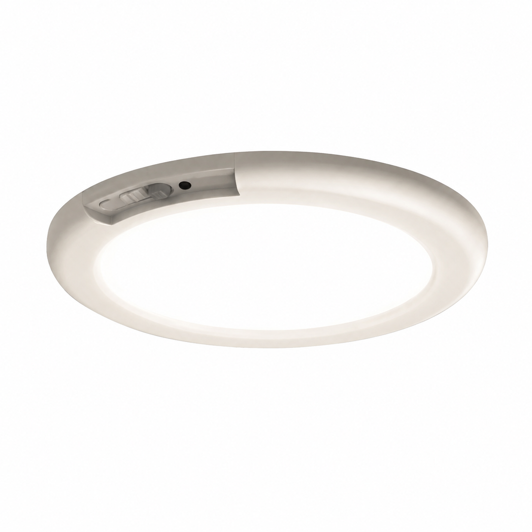 Plafonnier LED intelligent avec détecteur de mouvement, design moderne et port USB-C.