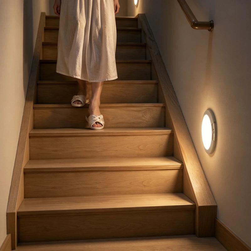 Éclairage de plafond intelligent LED, avec détecteur de mouvement et connectivité USB-C.