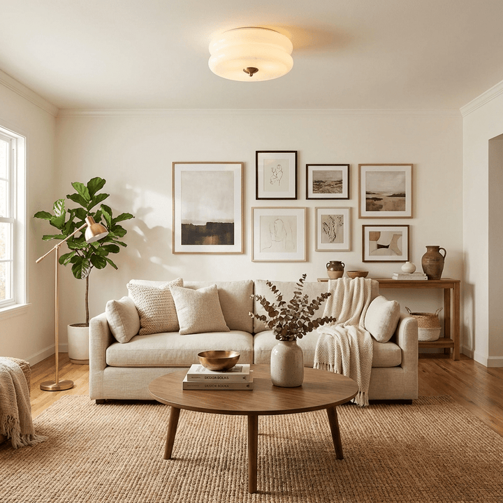 Plafonnier Art Déco avec motifs géométriques. Design vintage raffiné pour tout intérieur élégant.