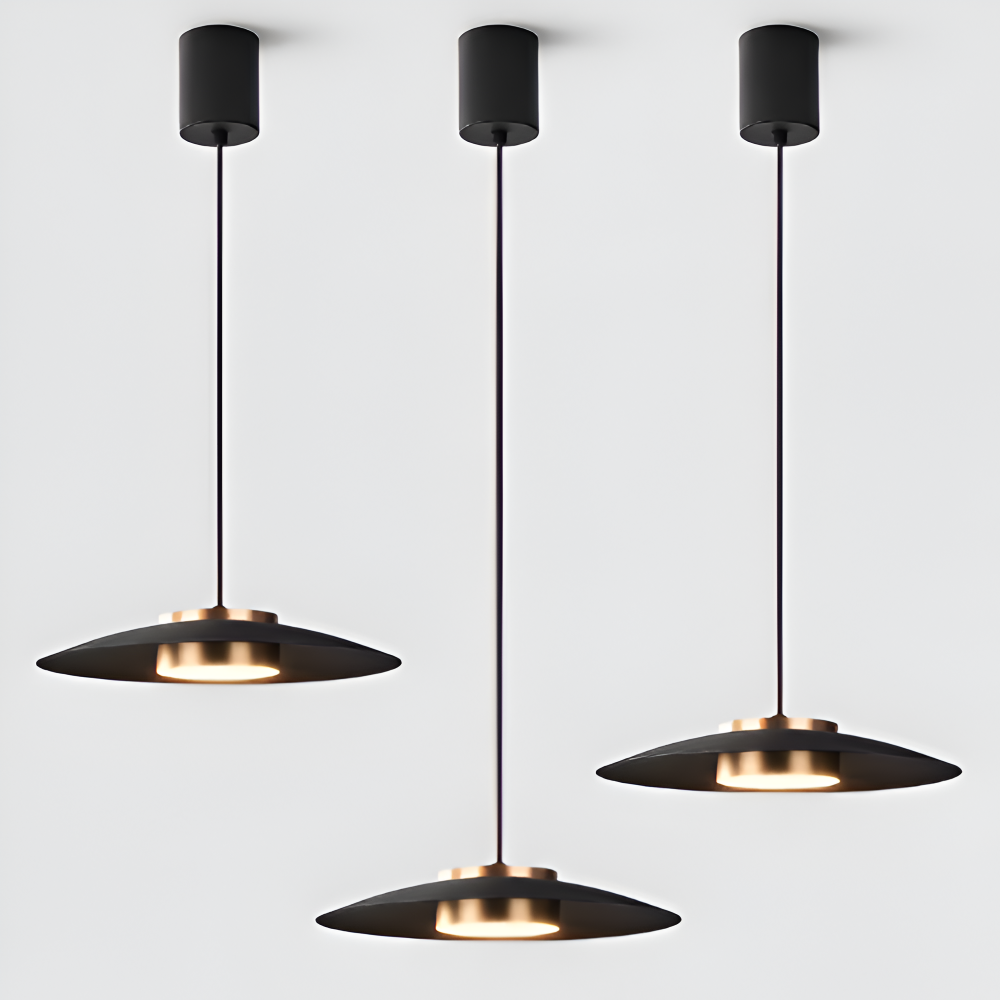 Suspension moderne LED dimmable, design industriel nordique. Idéale pour un éclairage contemporain et stylé.
