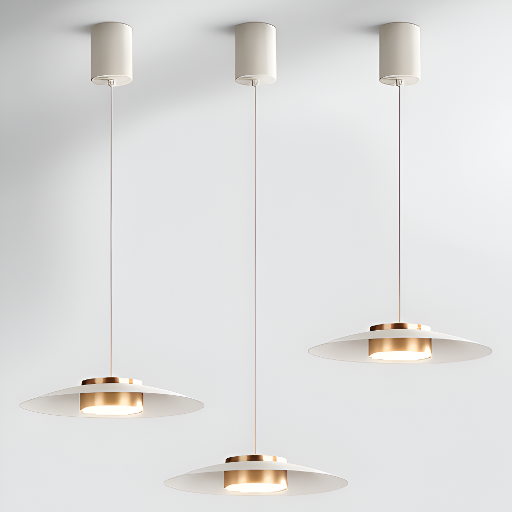 Lampe suspendue LED polyvalente, dimmable. Design industriel nordique pour décoration intérieure et éclairage réglable.