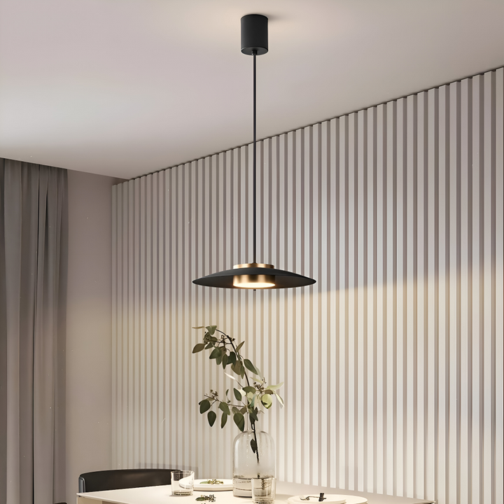 Design épuré: luminaire LED suspendu, style nordique industriel. Lumière dimmable pour une décoration moderne.