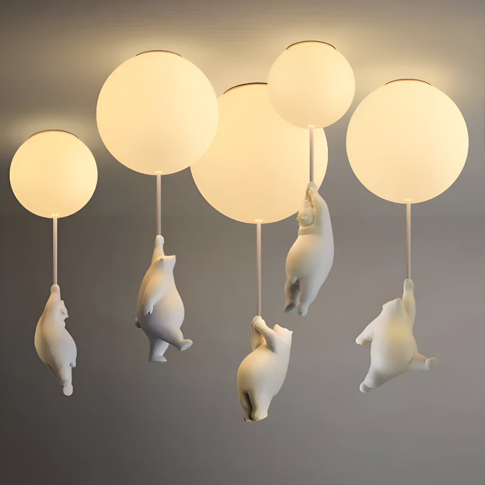 Plafonnier BalloBear, éclairage LED enfant, design ours et ballon pour une chambre joyeuse.