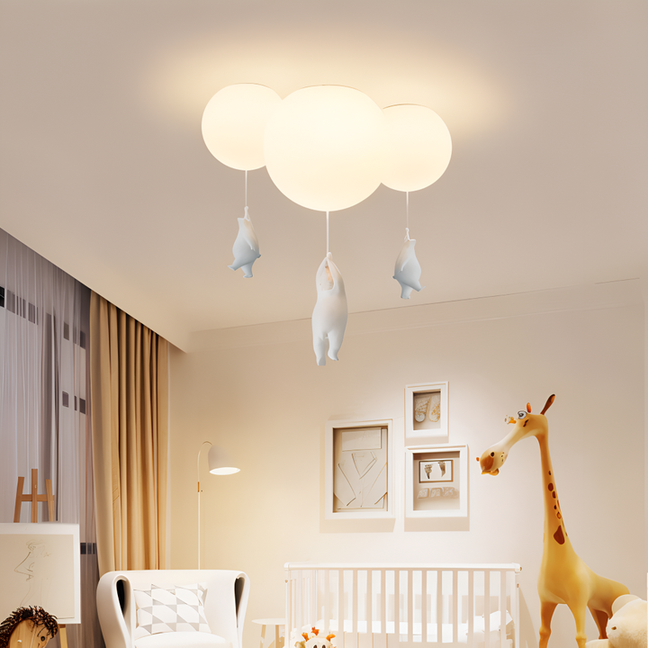 Suspension décorative enfant BalloBear, design ours et ballon, idéale pour chambre de bébé.