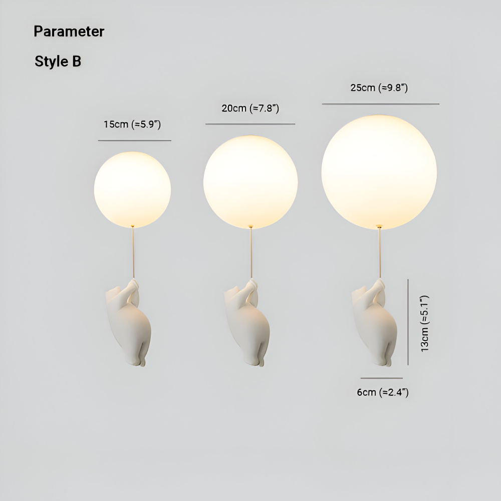 Lampe BalloBear, suspension design enfant, ourson et ballon pour une déco unique.