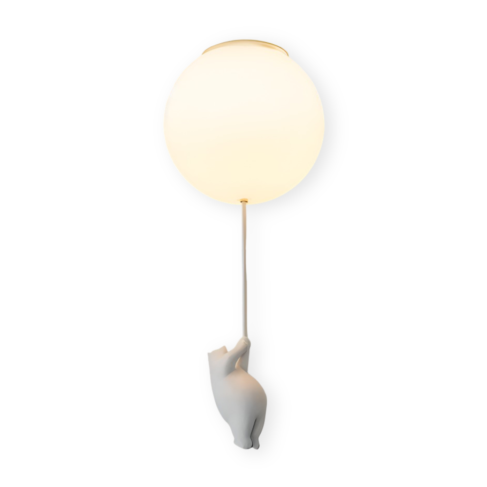 Lampe BalloBear, suspension ourson et ballon, lumière blanc chaud pour une chambre accueillante.