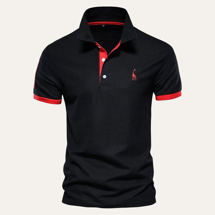 Mode masculine : polo homme manches courtes avec col contrasté. Coupe ajustée pour un style chic.