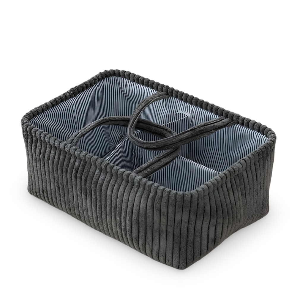 Accessoires de rangement bébé en polyester: panier organisateur pour couches, lingettes, jouets dans la chambre.
