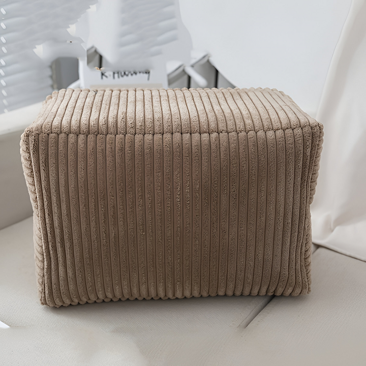 Panier de rangement en polyester doux avec poignées, organiseur de couches et accessoires essentiels pour chambre bébé.