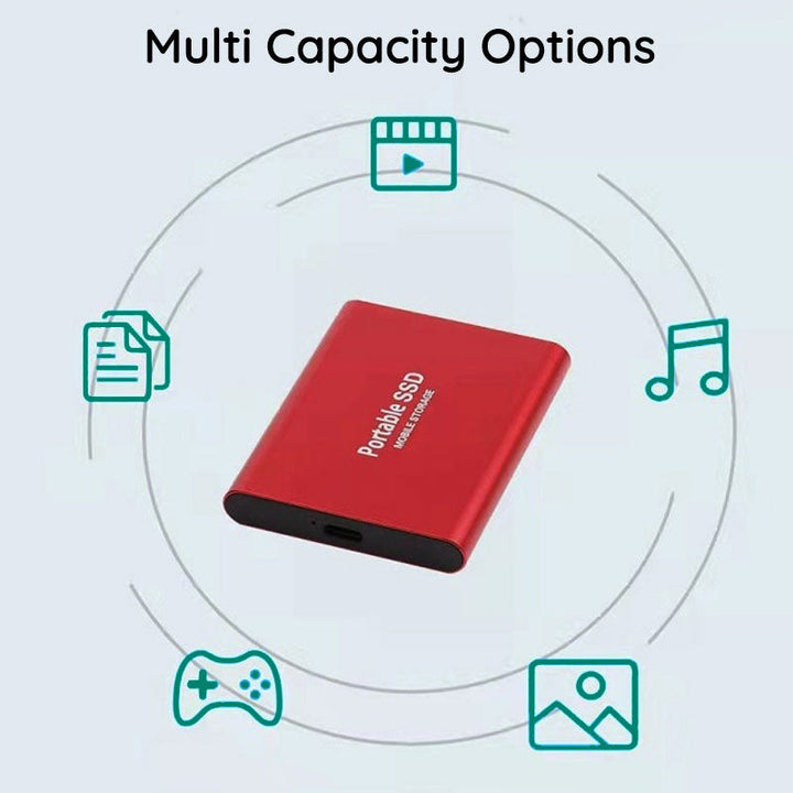 SSD portable USB-C, mémoire externe rapide et fiable. Idéal pour transférer et sauvegarder vos données.