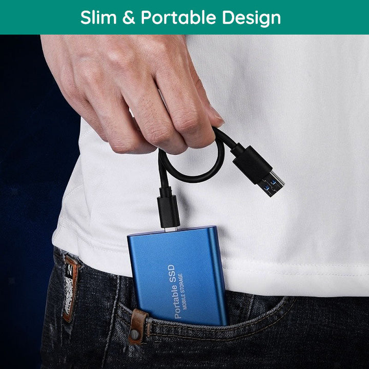 Stockage externe SSD compact. Disque portable rapide pour étendre la mémoire de votre ordinateur.