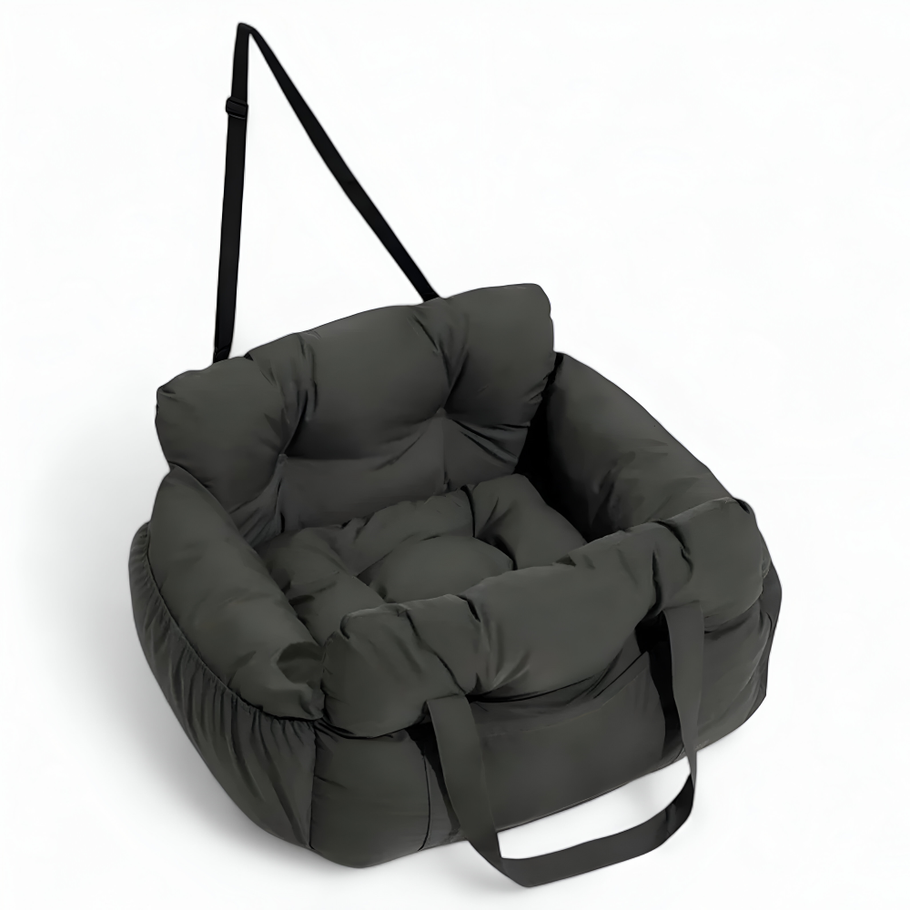 Profil du siège auto confortable pour chien. Design moderne et praticité pour le voyage animal.