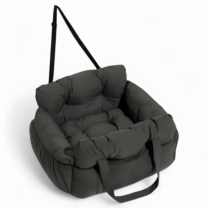 Profil du siège auto confortable pour chien. Design moderne et praticité pour le voyage animal.