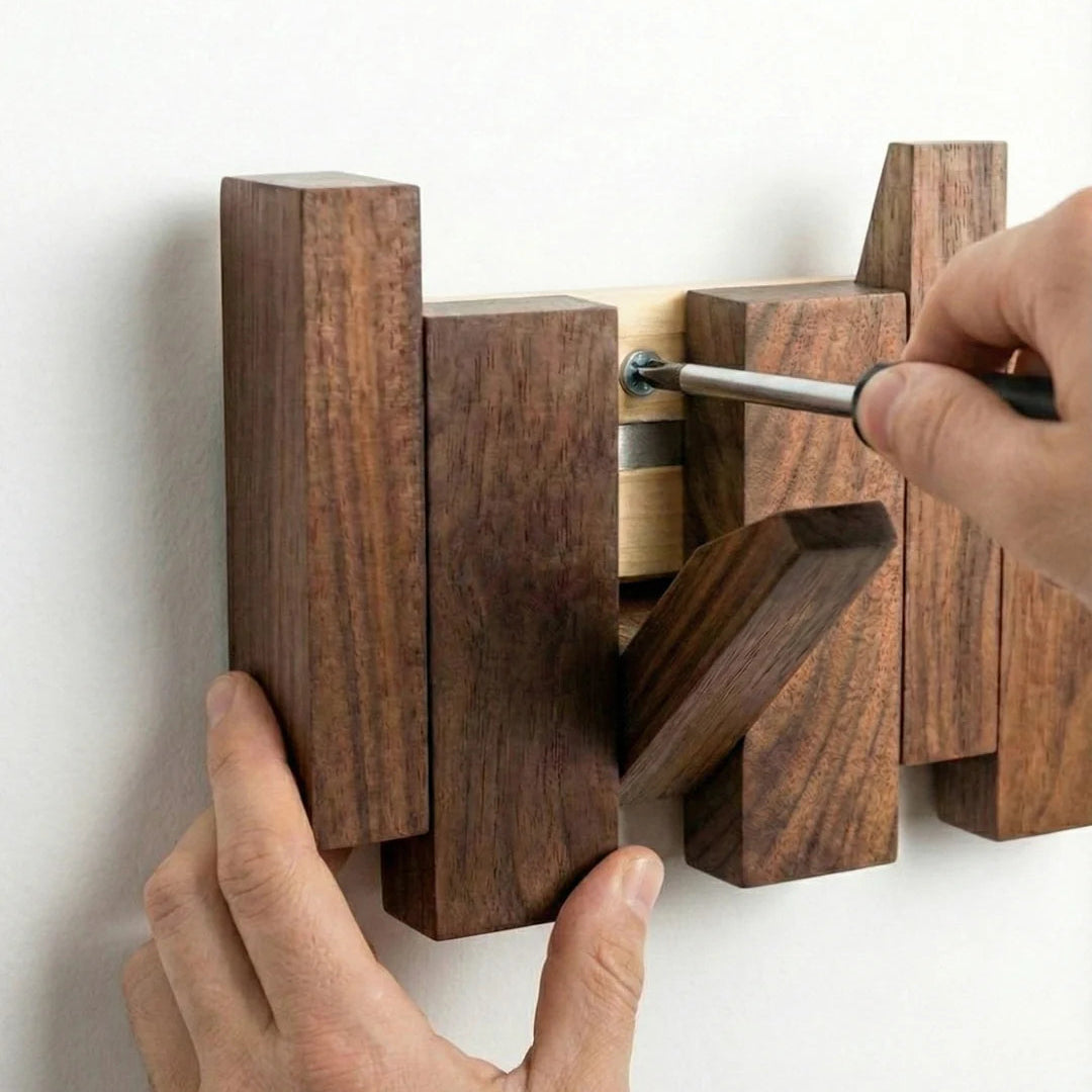 Mobilier fonctionnel : porte-manteau mural design piano en bois massif, crochets solides pour entrée.