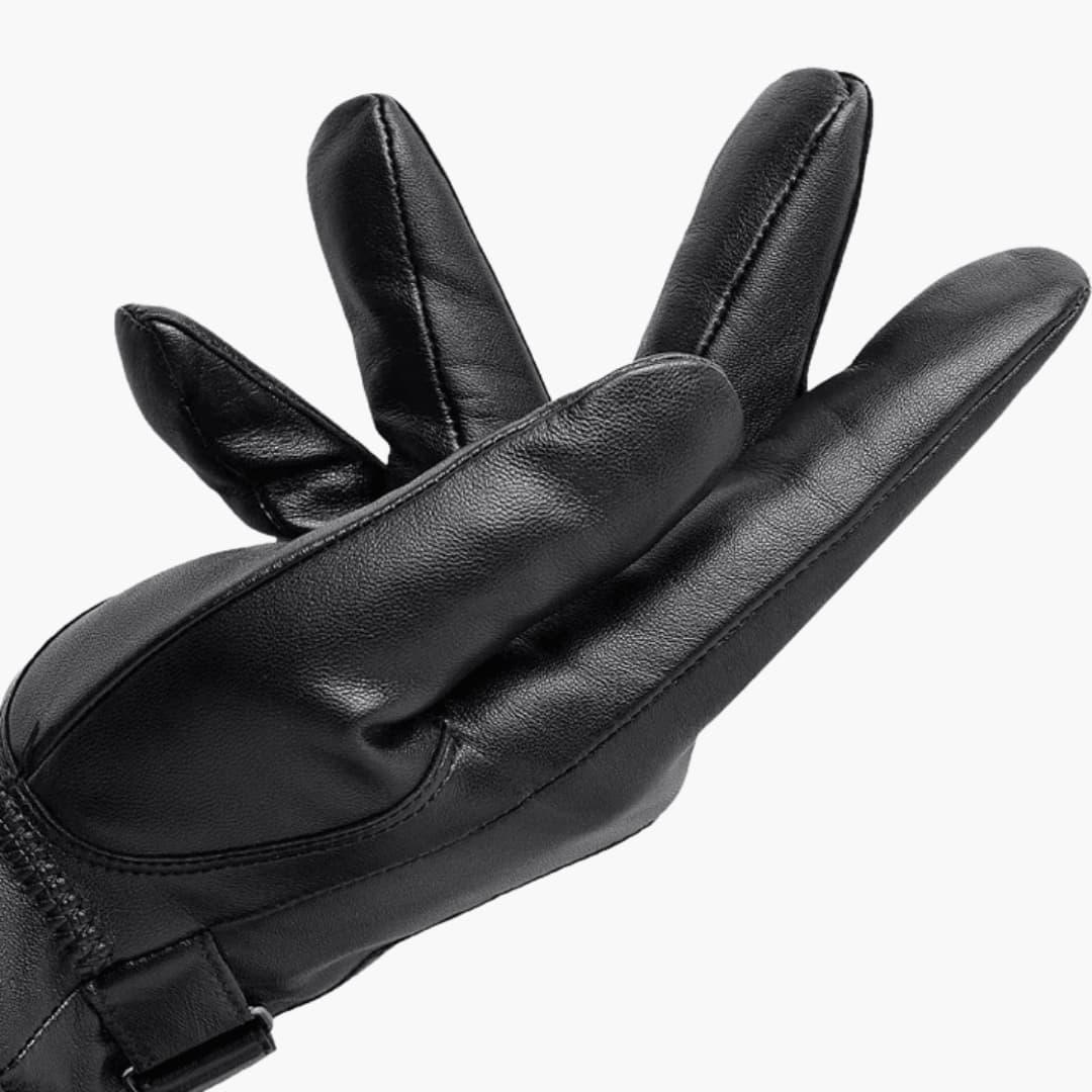 Paire de gants noirs d'hiver, design élégant et chaleur optimale pour hommes et femmes. Protection mode.