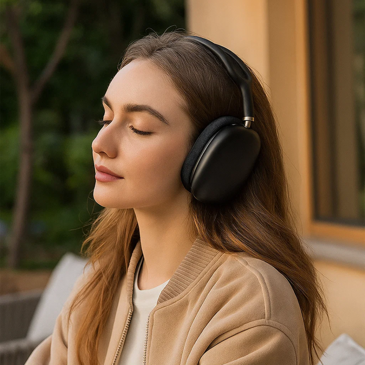 Élégant casque sans fil Macpod Pro, grande autonomie, parfait pour sport et voyage prolongé.