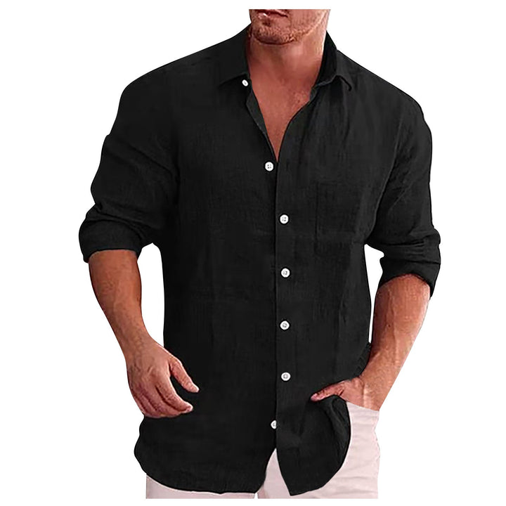 Chemise homme décontractée à col rabattu. Idéale pour un style élégant et léger au printemps-été.