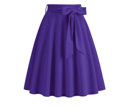Jupe midi A-line fluide pour femme, taille haute avec nœud. Un mouvement élégant pour une allure chic et tendance.