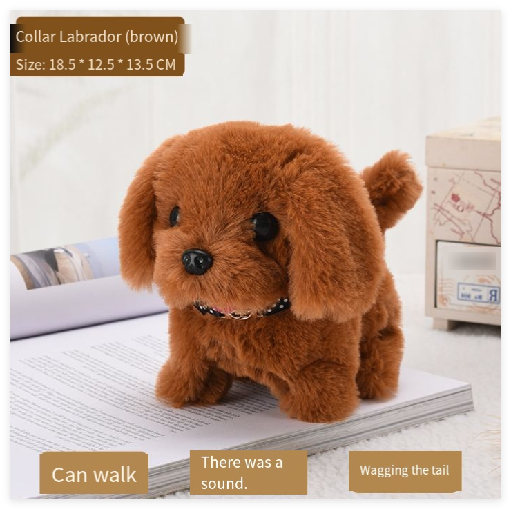 Peluche chiot blanc interactif, jouet réaliste pour le jeu et le réconfort des enfants.
