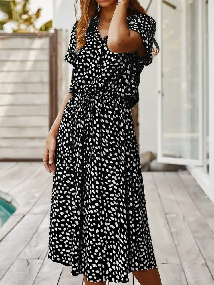 Robe d'été unie pour femme, style décontracté chic, légère et très confortable. Fluide pour l'été.